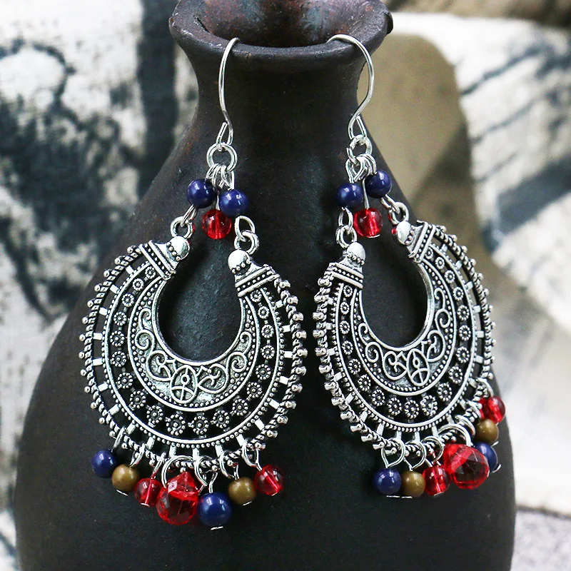 

Dangle Earrings for Women Ethnic Ear Rings Statement Drop Hoops Earrings Vintage Jewelry Fashion Earrings 2019 Women Accessories