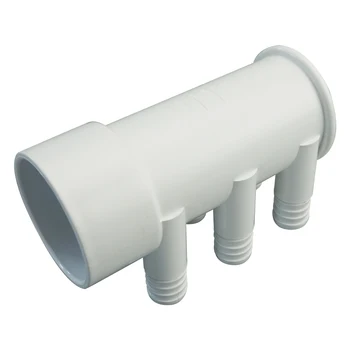 

2" PVC Manifold 6 ports 3/4" Rib Barb Dead End & 2" female inlet with dead end, 6 x 3/4" male outlets water distributor