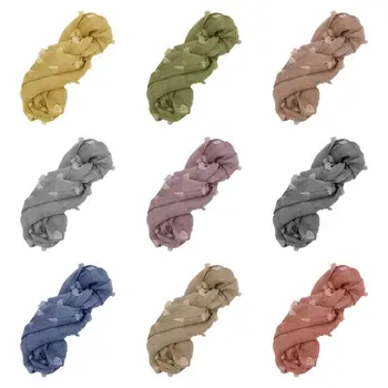 

Newborn Retro Elastic Wrap Baby Photography Dye Old Style Blanket Infants Kids Photo Basket Filled Decorative Gauze Props