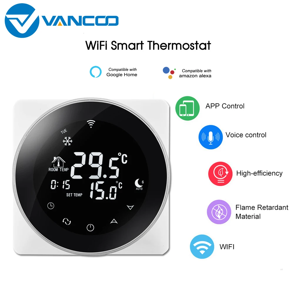 Vancoo WiFi Smart Thermostat 220V Gas Boiler Temperature Controller Floor Heating Remote Works With Alexa Google Home | Обустройство