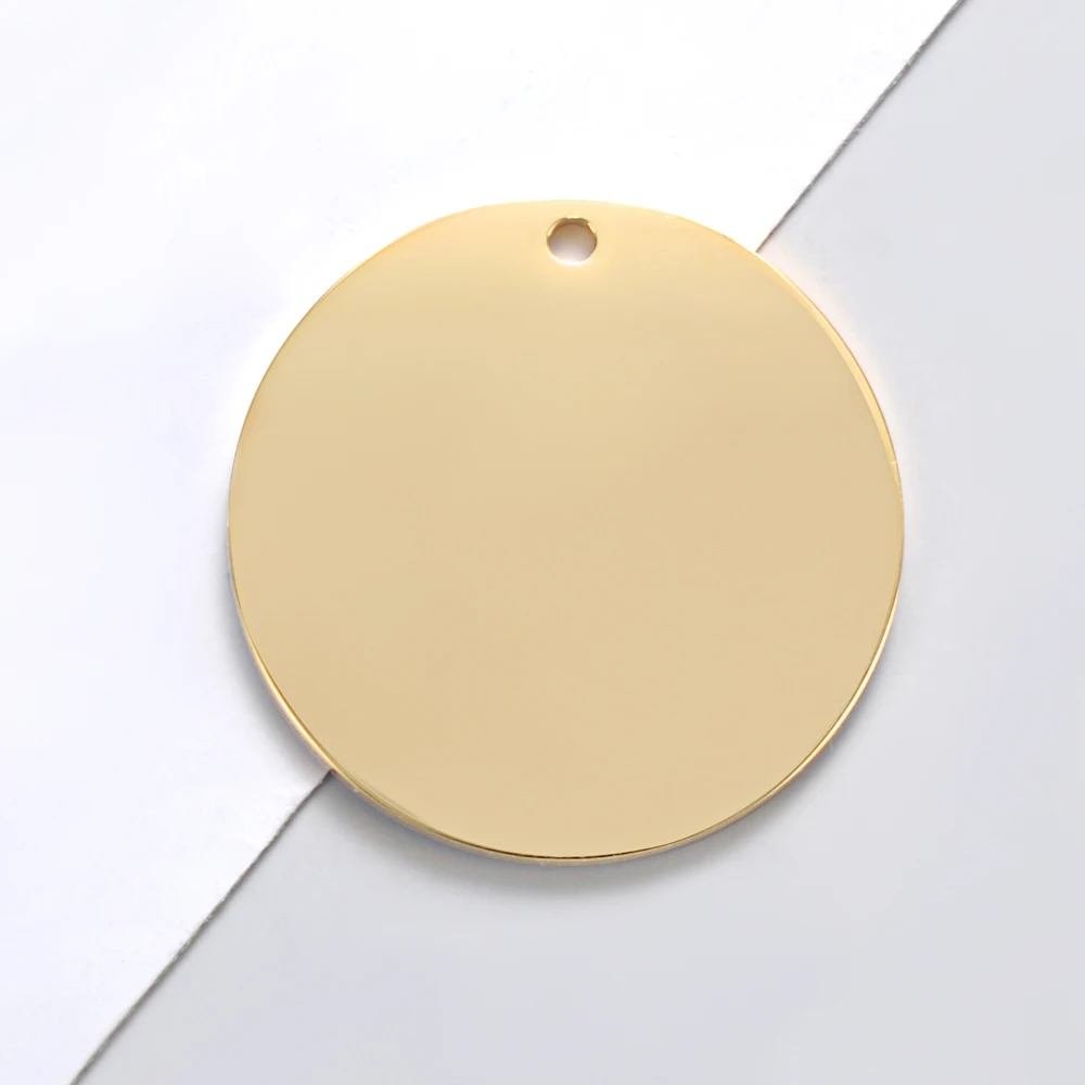 20pcs/lot Round Discs Mirror Polishe Stainless Steel Rose Gold Color  DIY Charms For Making Necklace  Bracelet