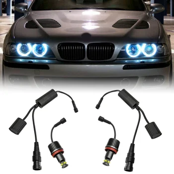 

Parts LED Light Auto 1 Pair White Angel Eye Halo 12V For BMW 1-series E82 E87 E88 2008-2012