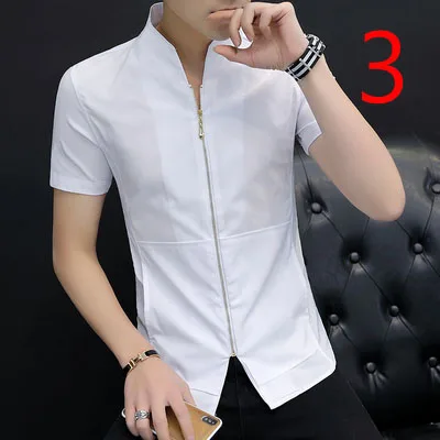 

Men's youth large size lapel short-sleeved T-shirt wild handsome tide t