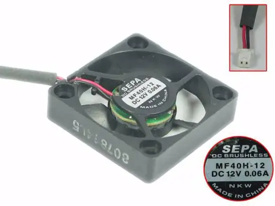 

SEPA MF40H-12 DC 12V 0.06A 40x40x10mm 2-проводной Вентилятор охлаждения сервера