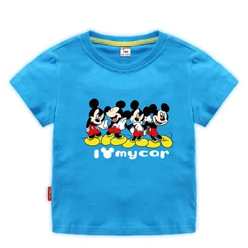 

Disney Mickey Mouse Children's Clothing Children Tops Baby Boy Clothes Multiple Colour Cotton Comfort Cute Cartoon O-Neck Short