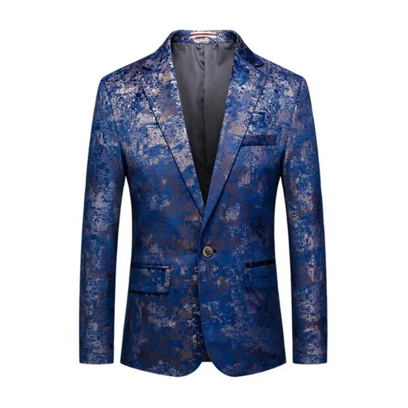 Большой размер мужской блейзер Slim Fit Мужской блэйзер с цветами известный бренд темно-синие темно-красные вельветовые блейзеры 5XL винтажная сценическая одежда