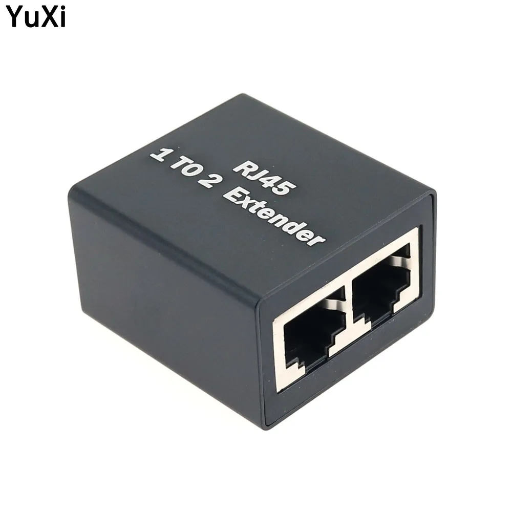 

New 1 to 2 RJ45 Network Dual-Pass Mini Network Connector Portable Female To Female Ethernet LAN Connection Adapter Extender