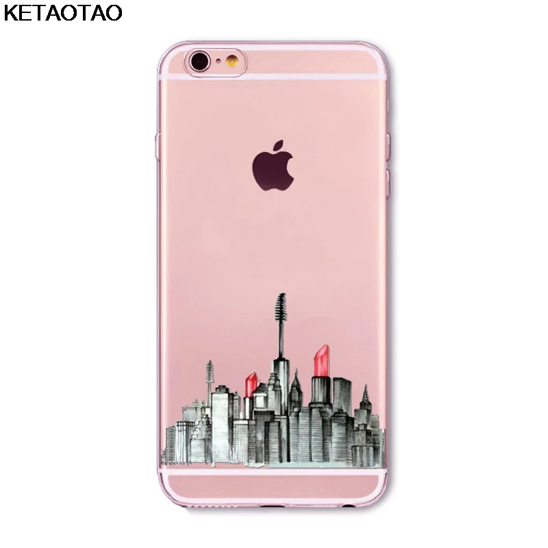 KETAOTAO модный красивый чехол для телефона s для iPhone 4S 5C 5S 6 6S 7 8 Plus X Чехол кристально чистый мягкий TPU чехол s - Цвет: Фиолетовый