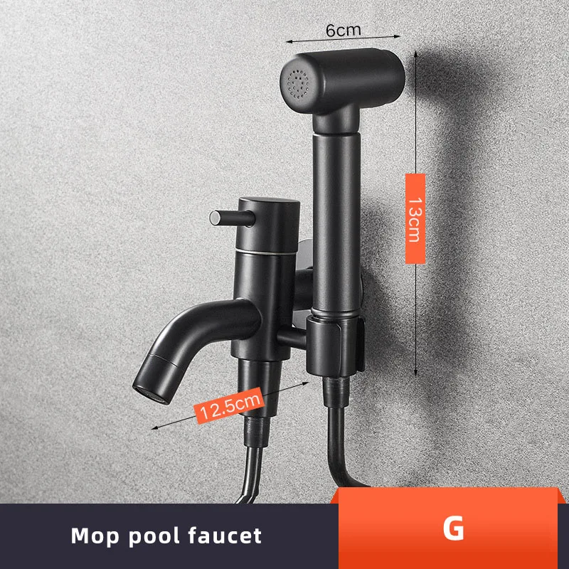 G Black Toilet Portable Bidet Shower head Handheld Bidet sprayer set With 150mm distance Hot and Cold Water Mixer valve faucet - Цвет: G