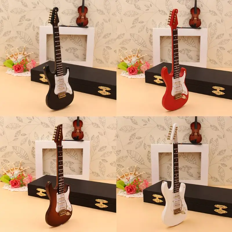 2022 New 14cm Mini Electric Guitar Model Miniature Guitarra Replica Gift with Case Stand | Спорт и развлечения