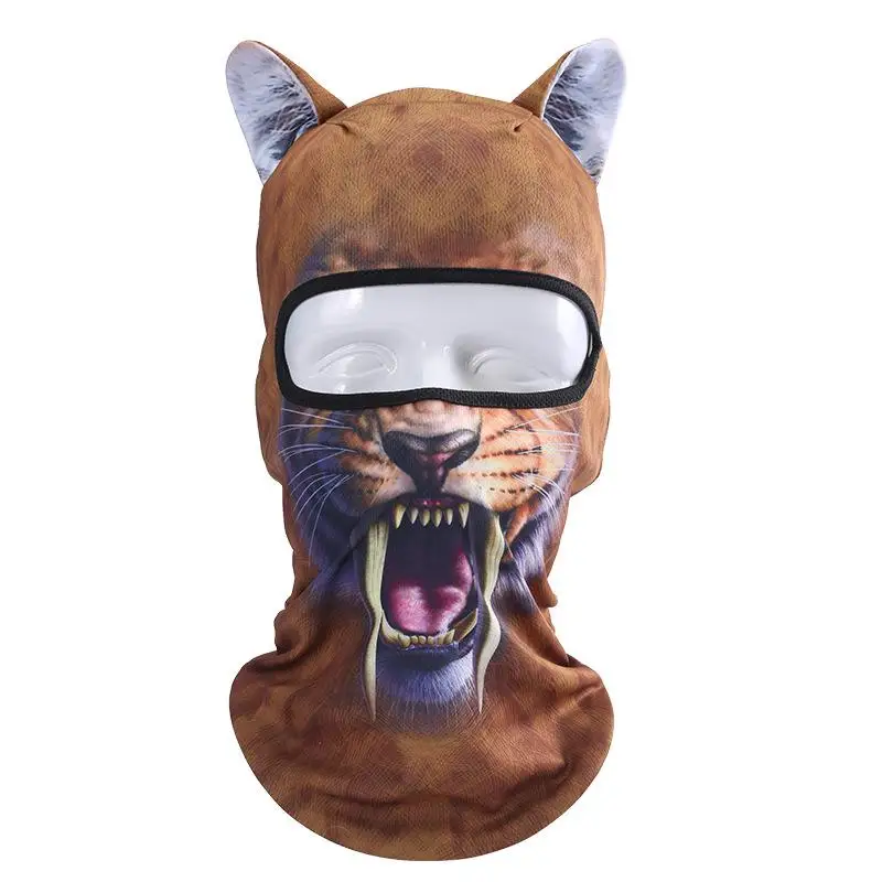 Забавная Балаклава с объемными ушками животных, Skullies Beanies, дышащая маска для лица, кошки, собаки, панды, лисы, Хаски, шапка для мужчин и женщин, защита для лица - Цвет: 6