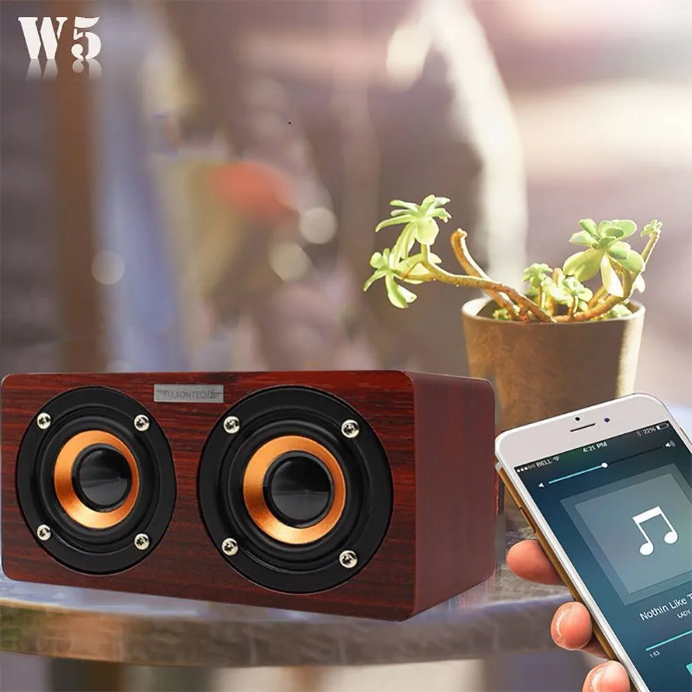 Wooden Wireless Speaker Alarm Clock Bluetooth Speaker Multi-functional Plug-in card Computer Speaker