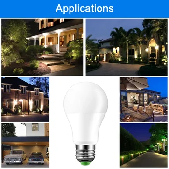

8W E27 Ball Bulb Auto Sensor Light Dusk On Dawn Off Light Home Table Lamp Decor Light Energy Saving