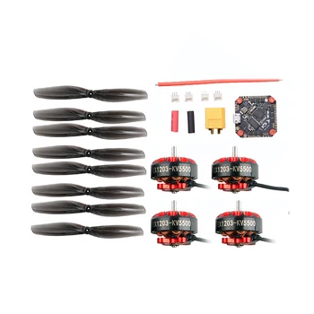 

GHF411AIO F4 Flight Controller 30A ESC + EX1203 5500KV Brushless Motor + 65mm 2-Blade 1.5mm Props for Toothpick DIY FPV RC Drone