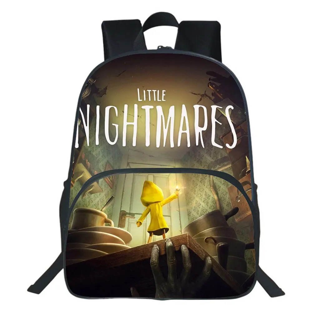Little Nightmares Backpack Boys Backpack Teens School Bags Bookbag Cartoon Travel Casual Mochilas Kids 16 inch . Support Custom
