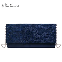 Женский клатч, женская мода, кружевные цветочные сумки на плечо и сумки, черные/синие вечерние сумки, Длинный кошелек, Bolsa Feminina