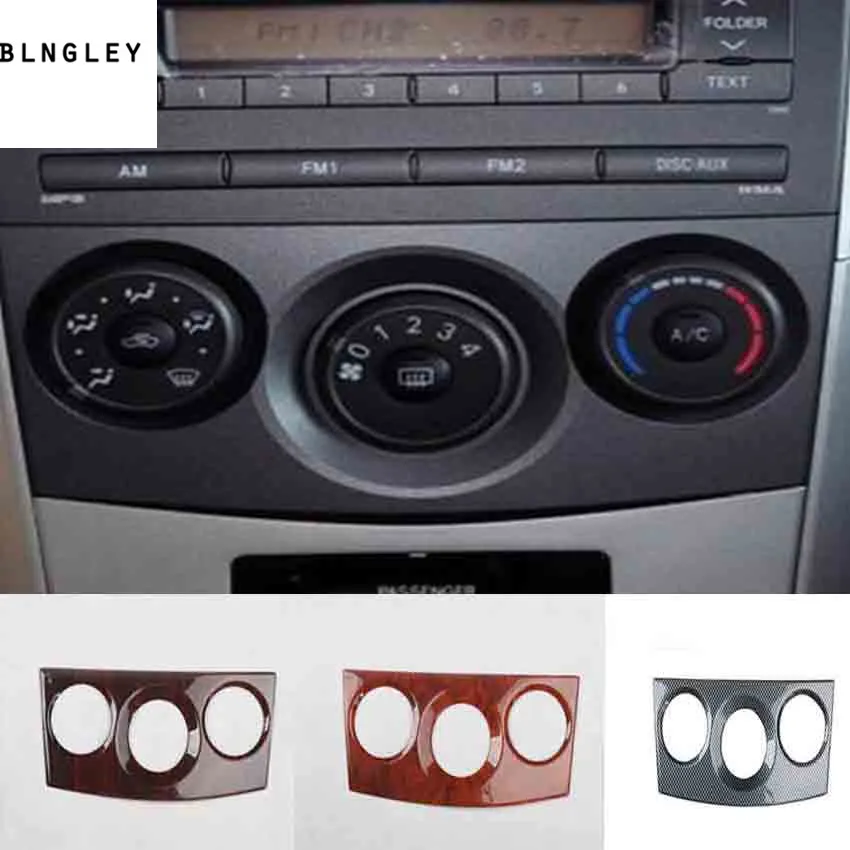 

1pc ABS carbon fiber or wooden grain air conditioning control adjustment panel cover for 2007-2012 Toyota Corolla MK10