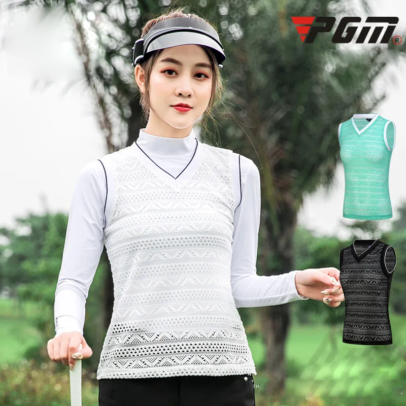 PGM одежда для гольфа женский жилет весенний без рукавов с v-образным вырезом спортивный жилет командная форма Спортивная одежда для соревнований
