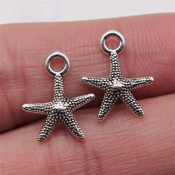 

20pcs Antique Silver Color 13x16mm Starfish Charms Pendant For Jewelry Making DIY Jewelry Findings