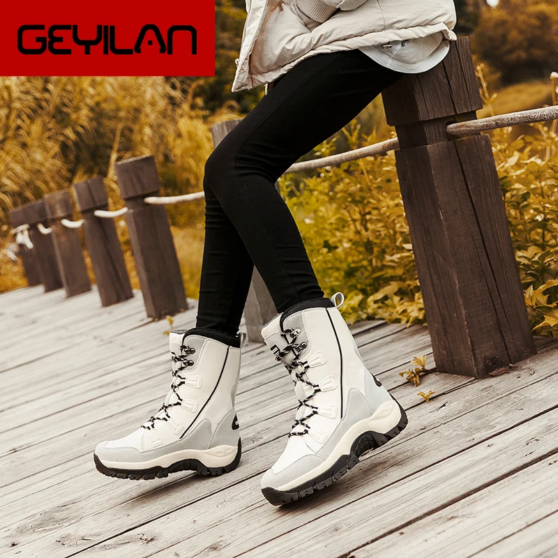 

2019 Women Boots Waterproof Winter Shoes Women Snow Boots Platform Keep Warm Ankle Winter Boots With Thick Fur Heels Botas Mujer