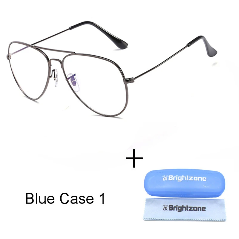 Gray Case 1 Brightzone восстановление Винтаж пилот древних способов полный обод рамки обороны синий светильник Блокировка Компьютерная Защита очки - Цвет оправы: Gray Case 1