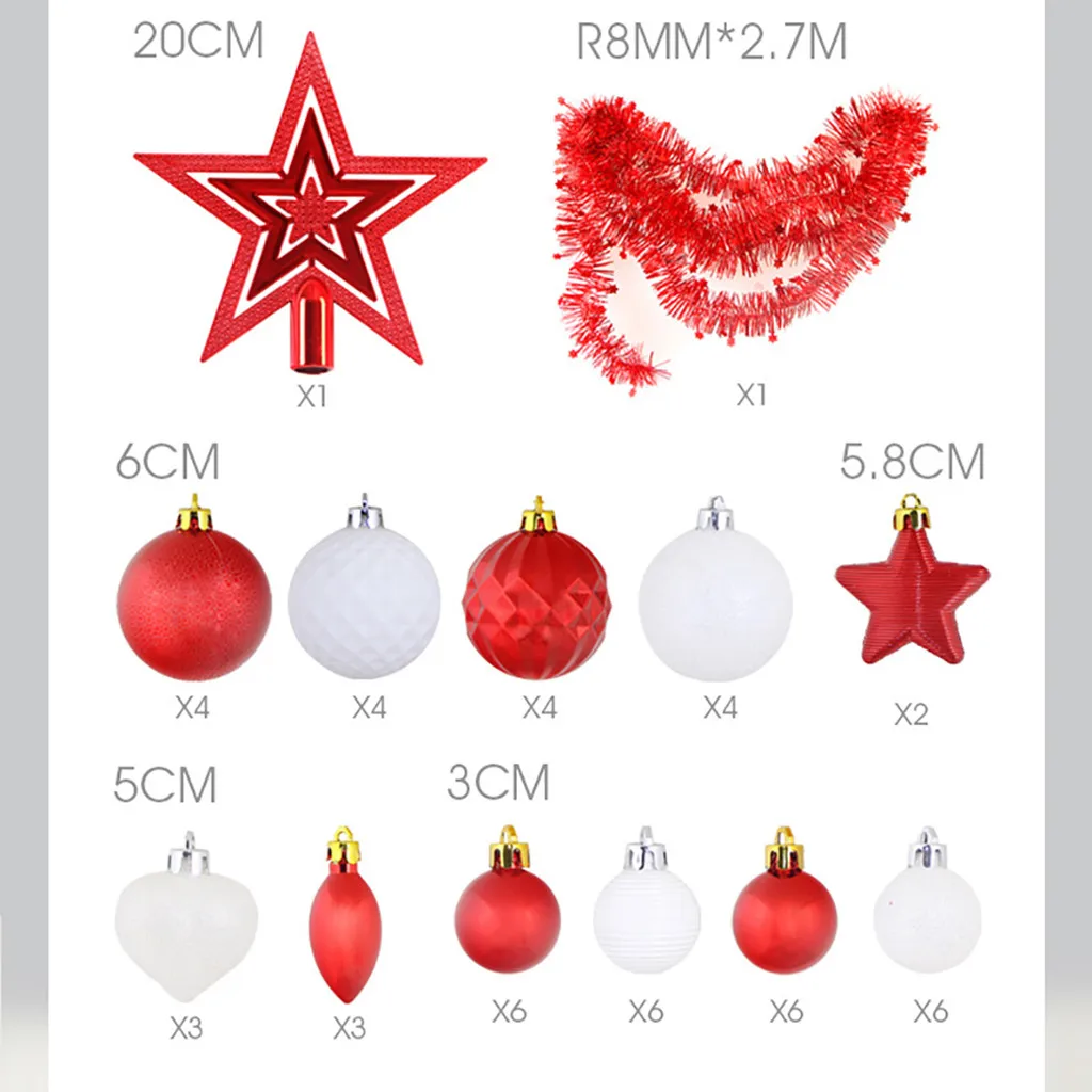 50 шт Рождественская елка Декор шар-безделушка рождественские вечерние Висячие шар, украшение, Декор рождественские украшения для дома подарок# es