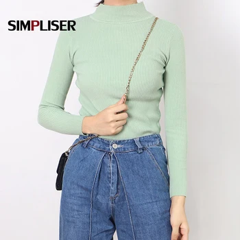 

Pullovers Female Slim Vintage Bottoming Sweaters Women Stretch Knitting Tops Sweater Mujers 2019 Fall Winter Korean Style Cloth