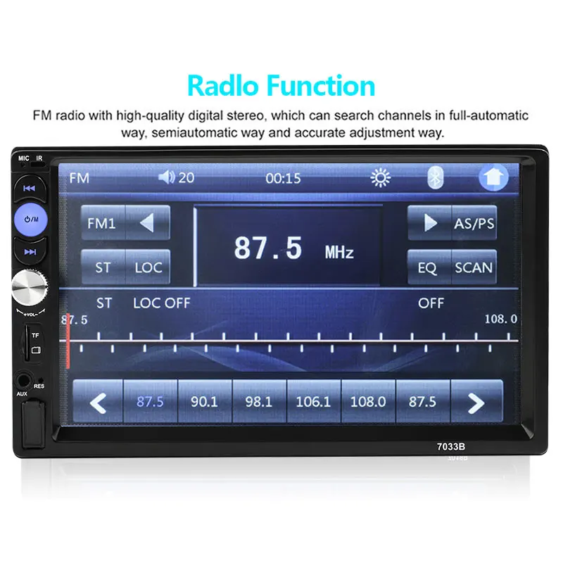 FM/USB/AUX Автомобильный Bluetooth MP5 FM красочные кнопки Авто MP5 плеер универсальный сенсорный экран 7 дюймов автомобиль MP5