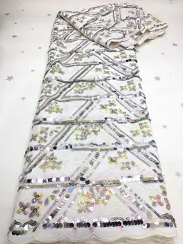 

5 yards Soft velvet lace fabric with strong sequins high quality Nigerian Women sewing clothes Celebrants wear FD823
