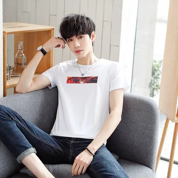 

Summer new women's street letter characters print loose short-sleeved T-shirt 7508