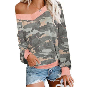 

Leopard Sweatshirts Women Long Sleeve Top Autumn Hoodies 2020 Fashion Print Sweatshirts Women V-neck Pullovers Female Sweatshirt