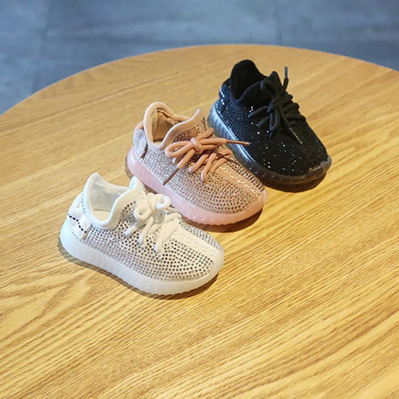 

1Pair Infant First Walker Shoe Breathable Soft Baby Toddler Shoe Non-slip Baby Walker Sneaker With Water Drill Coconut Shoes