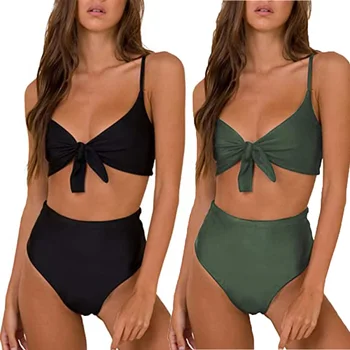 

1 Set Women High Waisted Bra Underwear Set Solid Color Bow Knot Two Piece Bra Suits S/M/L/XL Women Sexy Lingerie