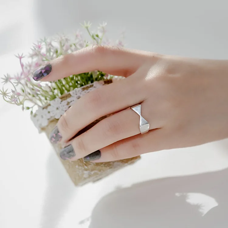 SHANICE, 925 пробы, серебряное, Открытое кольцо, матовый бант, в форме, обручальное кольцо для женщин, дропшиппинг, модные ювелирные изделия, Анель, аксессуары