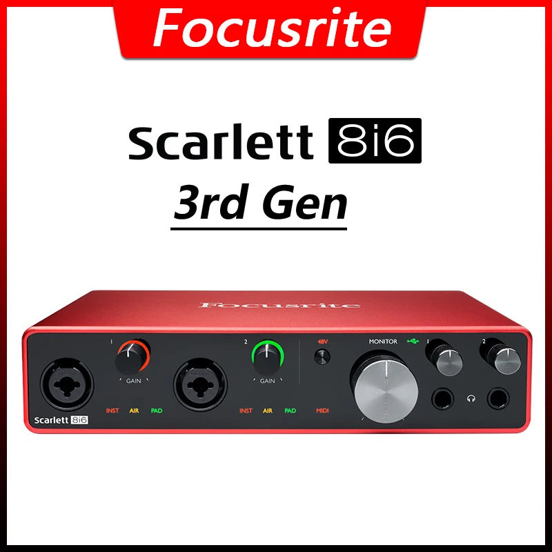 

Focusrite Scarlett 8i6 3rd Gen.audio Interface 8 In/6 Out External USB Recording Sound Card
