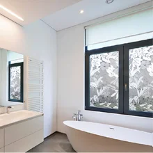 Наклейка на окно с рисунком листьев, статическая, цепляется, полупрозрачная, УФ-защита, 3D лазер, несколько размеров, пленка для украшения окна, двери, шкафа, стола