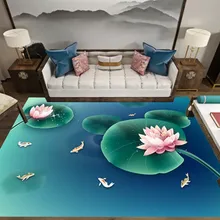 Китайский стиль прямоугольный ковер Lotus Fish спальня гостиная диван декоративный коврик