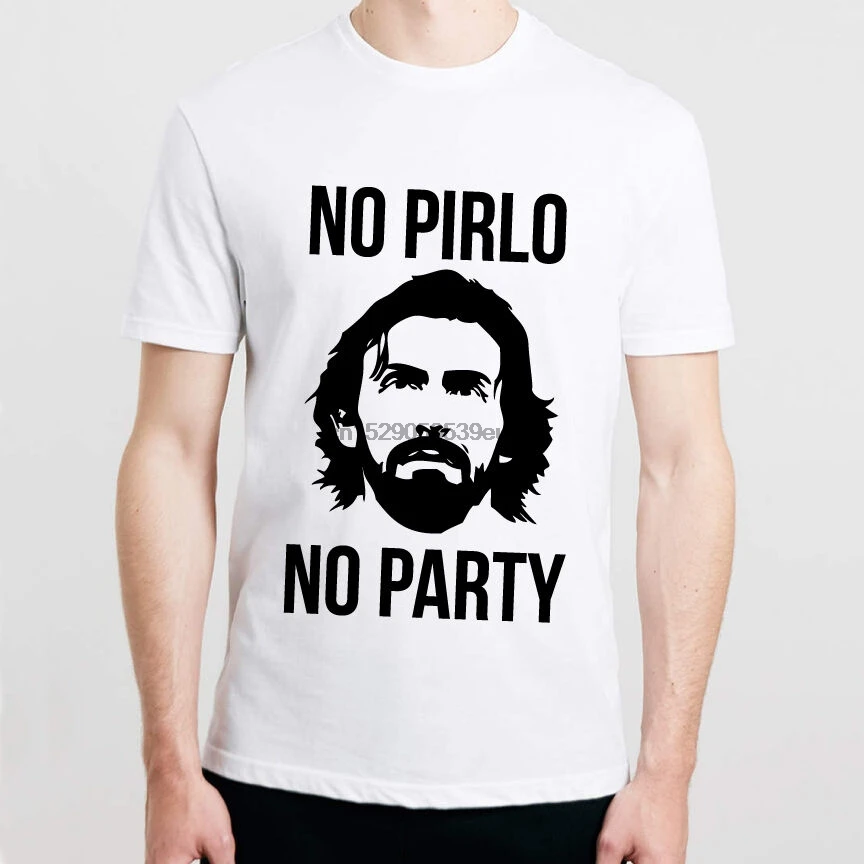 Mens Funny T-Shirt /'NO PIRLO NO PARTY/' Football funny T-shirt