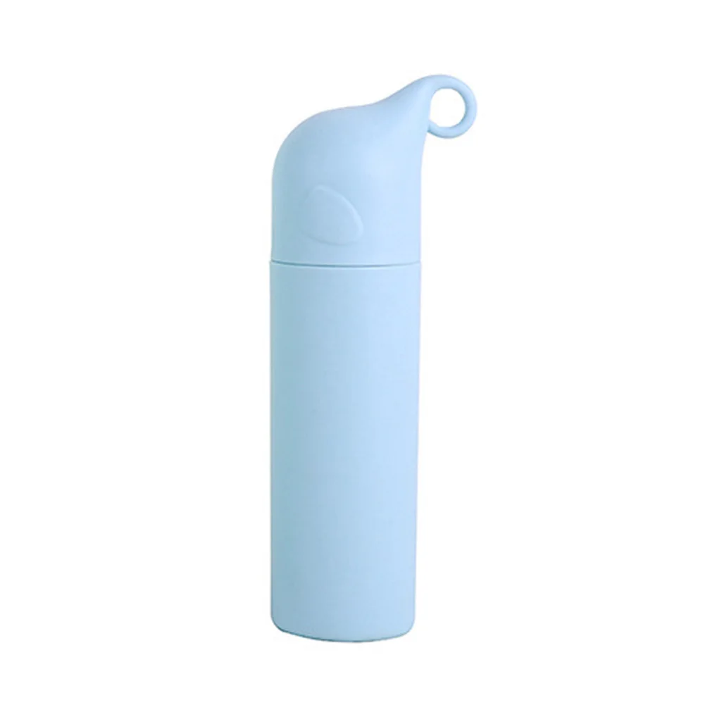 300 мл портативная Студенческая двухслойная стеклянная бутылка для воды со слоном - Цвет: Синий