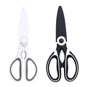 

2pcs/Pack Stainless Steel Non-Detachable Scissors Multipurpose Sharp Bone Scissors Kitchen Shears For Poultry Turkey BBQ Seafood
