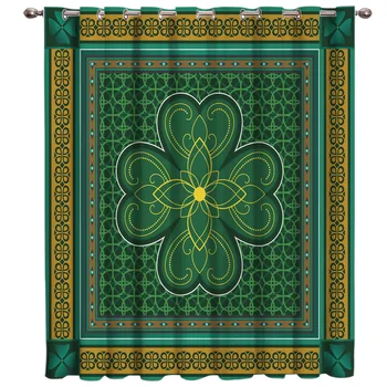 

Birthday Patrick'S Day Retro Clover Window Treatments Curtains Valance Bathroom Blackout Kitchen Indoor Print Kids Window Treat