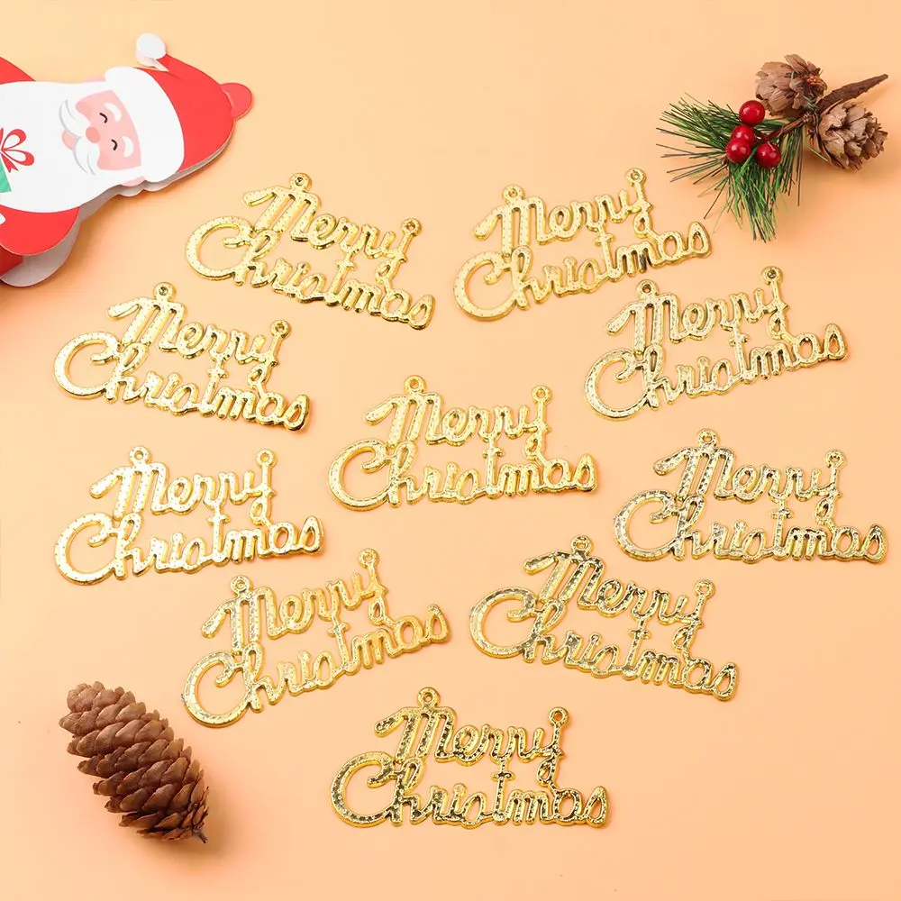 Christmas Decoration Plastic Merry Christmas Pendant Hanging English Letter Pendant Xmas Tree New Year Decor Ornaments 1/10Pcs