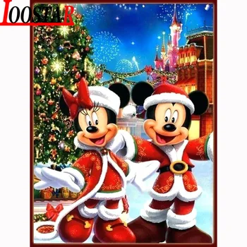 

5d diy Diamond Painting Christmas Gift Cartoon couple Full Square Round Diamond Embroidery Mosaic Cross Stitch Home Decor