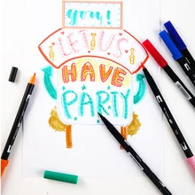 TOMBOW AB-T художественная кисть Ручка японская каллиграфия ручка 96 цветов Двойные головки профессиональная водный маркер ручка для рисования