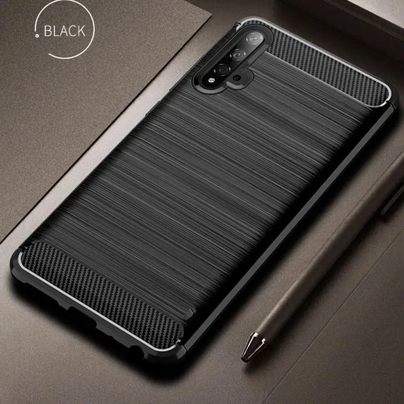 Противоударный чехол для Huawei Honor 20 Pro P30 P20 Lite P Smart Z Plus мягкий из углеродного