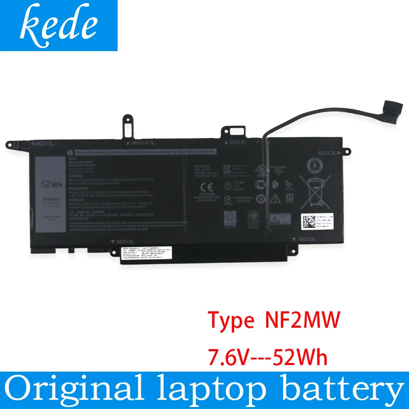 Kede Оригинальный аккумулятор для ноутбука DELL типа NF2MW (7 6 V 52Wh)|Аккумуляторы