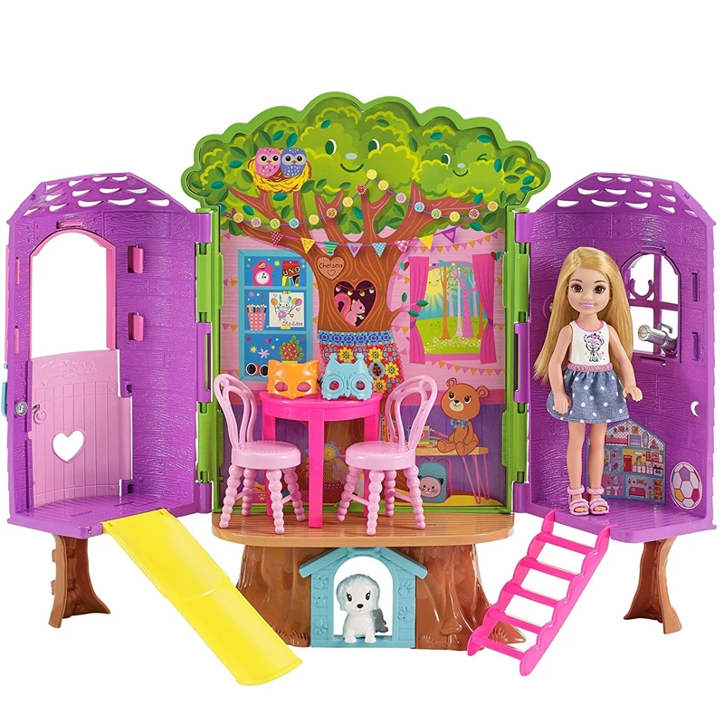Barbie Club Chelsea Treehouse Playset Chelsea Doll Princess Pet Gift Box Play House Doll Set Toy Girl Brinquedos Gift FPF83 2 Barbie Club Chelsea Treehouse Playset Chelsea Doll Princess Pet Gift Box Play House Doll Set Toy Girl Brinquedos Gift FPF83 2