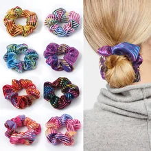 1PC Colorful Laser Hair Scrunchies Women Glitter Elastic Hair Rubber Bands Rope Ponytail Holder Headwear Hair Accessories