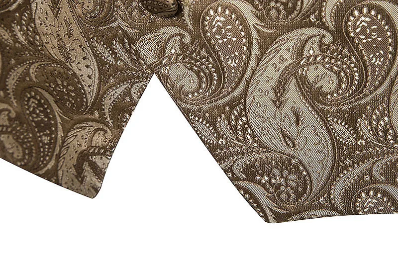 Men Printed Double Pocket Single Breasted Vest Waistcoat Coat M70