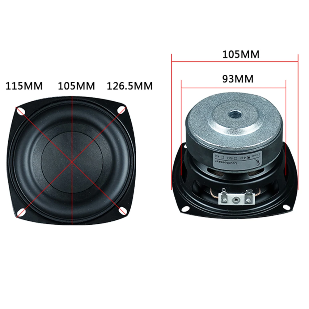 4 Inch Subwoofer Speakers 4/8Ohm 40W HIFI Audio Bookshelf Woofer Speaker Unit Deep Bass Loudspeaker 1pcs Tenghong Home Theater computer speakers,woofer speaker,speaker driver unit